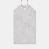 Moderne marmeren blauwe doopkaartjes cadeaulabel (Achterkant)