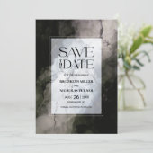Moderne Marmeren Bruiloft Bewaar de Datum Save The Date (Staand voorkant)