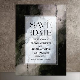 Moderne Marmeren Bruiloft Bewaar de Datum Save The Date