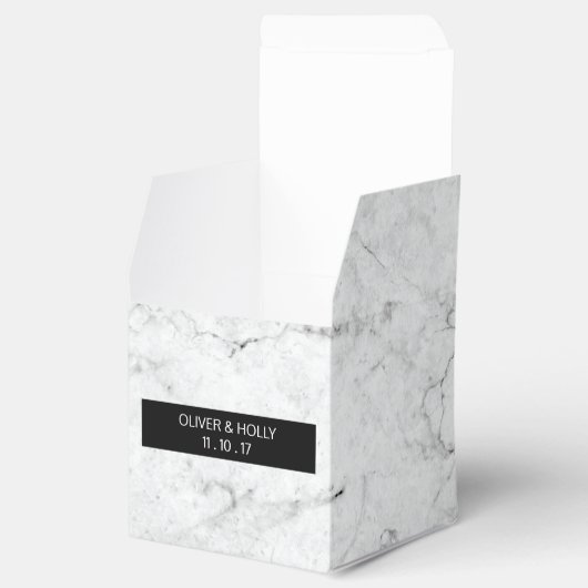 Moderne marmeren bruiloft gunst doos bedankdoosjes (Geopend)