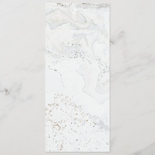 Moderne Marmeren Bruiloft Menu | Goud (Achterkant)