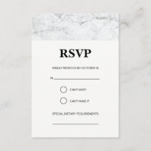 Moderne marmeren bruiloft RSVP-kaart