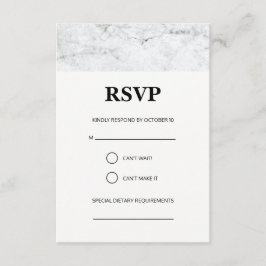 Moderne marmeren bruiloft RSVP-kaart RSVP Kaartje