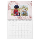 Moderne marmeren familie fotografie foto kalender (Feb 2026)