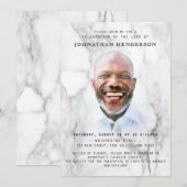 Moderne Marmeren Foto Viering van het Leven/Begraf Kaart (Voorkant / Achterkant)