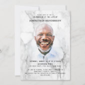 Moderne Marmeren Foto Viering van het Leven/Begraf Kaart (Voorkant)