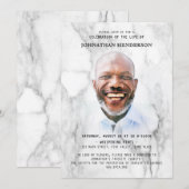 Moderne Marmeren Foto Viering van het Leven/Begraf Kaart (Voorkant / Achterkant)