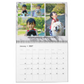 Moderne Marmeren Fotocollage Maandelijkse Kalender (Jan 2027)