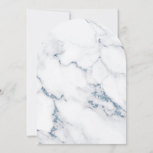 Moderne Marmeren Glitter Dusty Blue Arch ID816 Kaart (Achterkant)