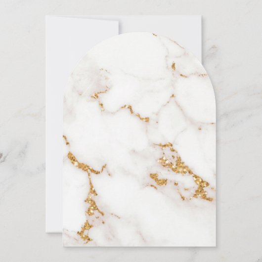 Moderne Marmeren Glitter Huwelijk Gouden Boog ID81 Kaart (Achterkant)