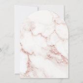 Moderne Marmeren Glitter Huwelijk Roos Gouden Boog Kaart (Achterkant)