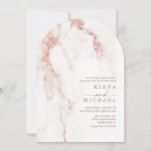 Moderne Marmeren Glitter Huwelijk Roos Gouden Boog Kaart (Voorkant)