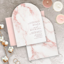 Moderne Marmeren Glitter Huwelijk Roos Gouden Boog