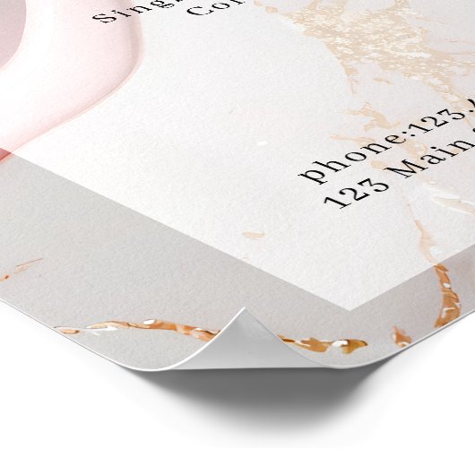 Moderne Marmeren Glitter Salon Preisliste Poster (Hoek)