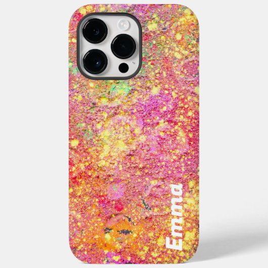 Moderne Marmeren Glitter Sparkles Gepersonaliseerd Case-Mate iPhone Case (Achterkant)