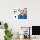 Moderne marmeren herdenkingsgeschenk met foto poster (Thuiskantoor)