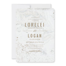 Moderne Marmeren Huwelijksuitnodiging | Goud