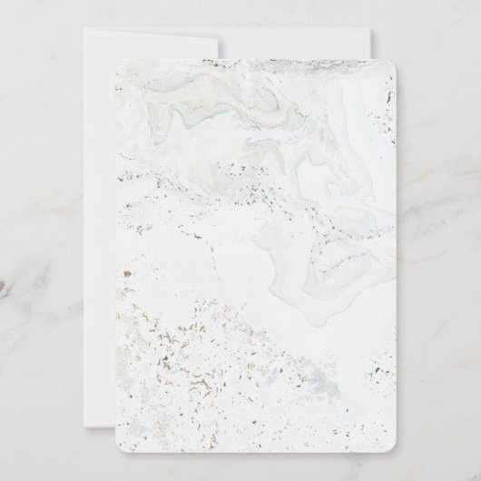 Moderne Marmeren Huwelijksuitnodiging | Goud Kaart (Achterkant)