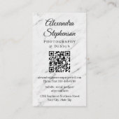 Moderne Marmeren Klassieke Elegante QR Code Custom Visitekaartje (Achterkant)