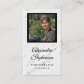 Moderne Marmeren Klassieke Elegante QR Code Custom Visitekaartje (Voorkant)