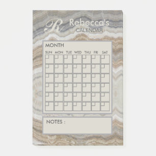 Moderne Marmeren Maandelijkse Persoonlijke Planner Post-it® Notes