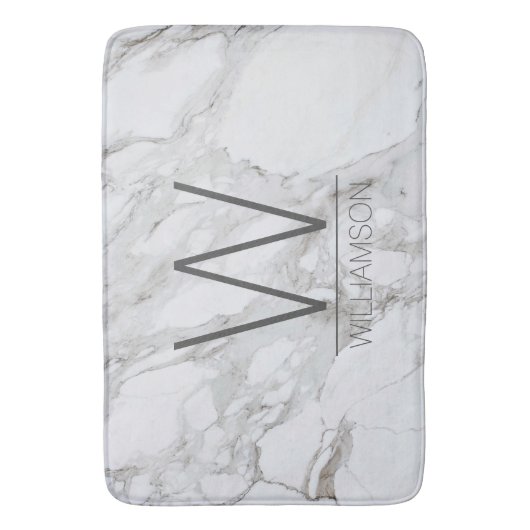 Moderne marmeren monogram badkamer decor badmat (Voorkant Verticaal)