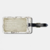 Moderne marmeren monogram gestreepte bagagelabel (Achterkant horizontaal)