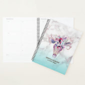 Moderne Marmeren Ombre & Bloemen Boho schedel Planner (Display)