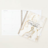 Moderne Marmeren Patroon Nep Goud Huwelijk Planner (Display)