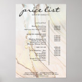 Moderne Marmeren Prijslijst Poster (Voorkant)