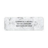 Moderne marmeren retouradreslabels etiket (Voorkant)