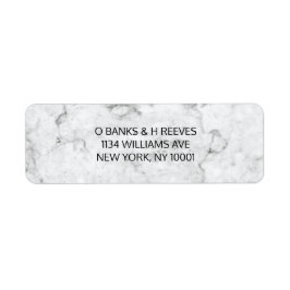 Moderne marmeren retouradreslabels etiket