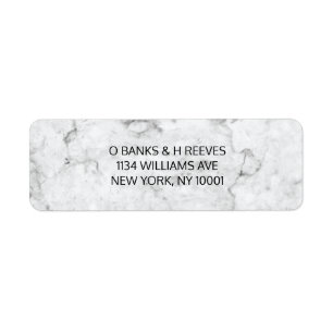 Moderne marmeren retouradreslabels etiket