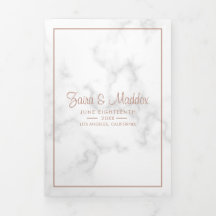 Moderne Marmeren Roze Gouden Script Bruiloft