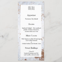 Moderne Marmeren Textuur Trouwontwerp MENU