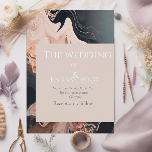 Moderne Marmeren textuur uitnodiging