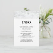 Moderne marmeren trouwdetails / informatiekaart informatiekaartje (Staand voorkant)