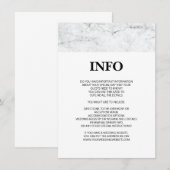 Moderne marmeren trouwdetails / informatiekaart informatiekaartje (Voorkant / Achterkant)