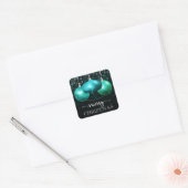Moderne Marmeren Turquoise Kerstbal Vierkante Sticker (Envelop)