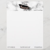 Moderne Marmeren Verf Stroke Naam - Letterhead Gepersonaliseerd Briefhoofd (Voorkant)
