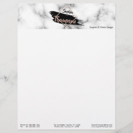 Moderne Marmeren Verf Stroke Naam - Letterhead Gepersonaliseerd Briefhoofd