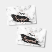 Moderne Marmeren Verfstreek Naam - Badge (Voor- en achterkant)