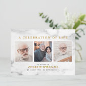 Moderne Marmeren Viering van het Leven Memorial 3- Kaart (Staand voorkant)