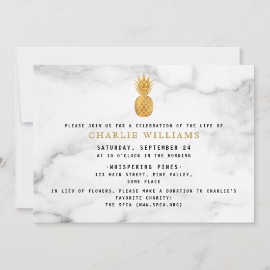 Moderne Marmeren Viering van het Leven Memorial 3- Kaart (Achterkant)