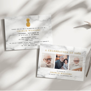 Moderne Marmeren Viering van het Leven Memorial 3- Kaart