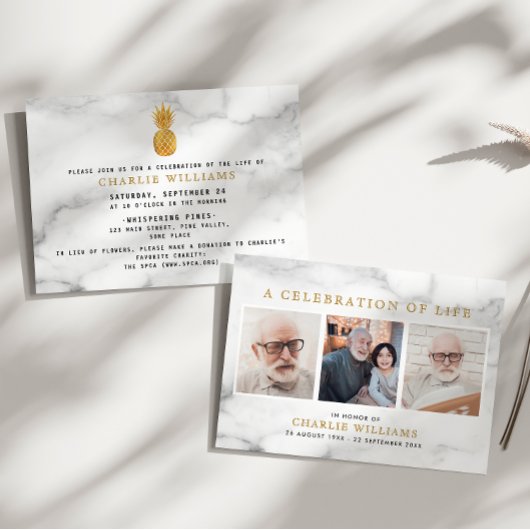 Moderne Marmeren Viering van het Leven Memorial 3- Kaart