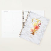 Moderne marmeren waterverf gouden monogram letter  planner (Display)