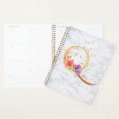Moderne marmeren waterverf gouden monogram letter  planner (Display)
