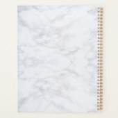 Moderne Marmeren Waterverf Gouden Monogram Letter Planner (Achterkant)