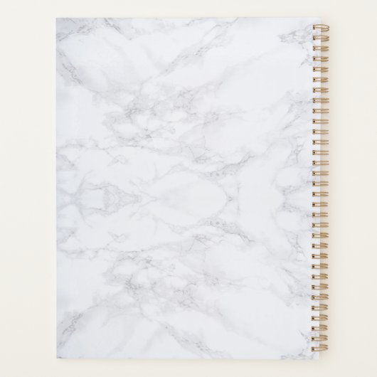 Moderne Marmeren Waterverf Gouden Monogram Letter  Planner (Achterkant)